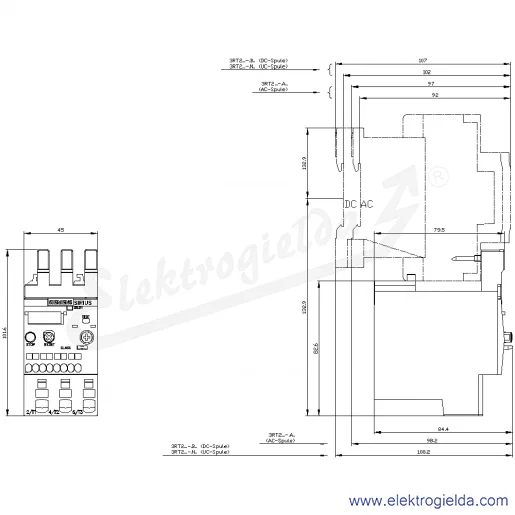 Rysunek wymiarowy Rysunek wymiarowy