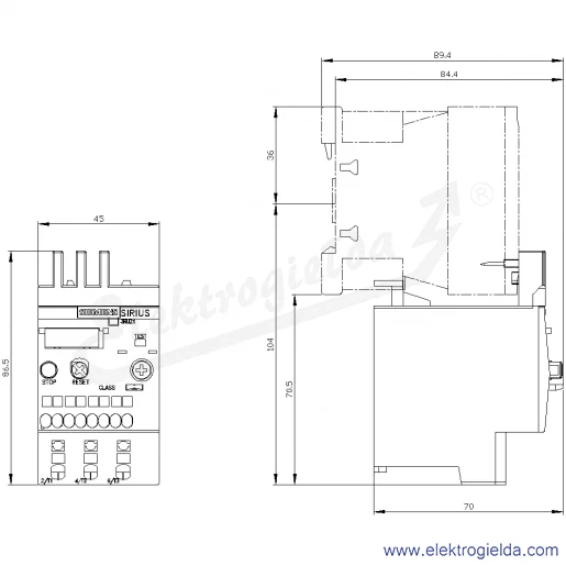 Rysunek wymiarowy Rysunek wymiarowy
