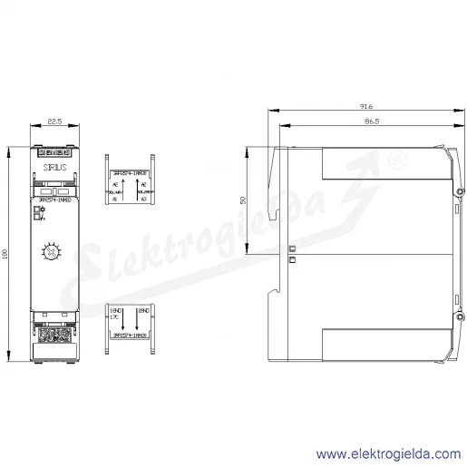 Rysunek wymiarowy Rysunek wymiarowy