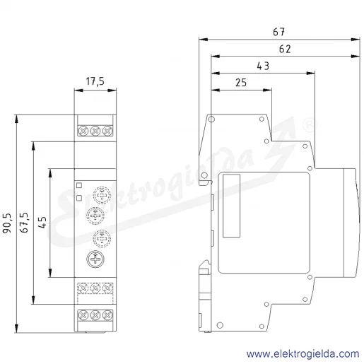 Rysunek wymiarowy Rysunek wymiarowy