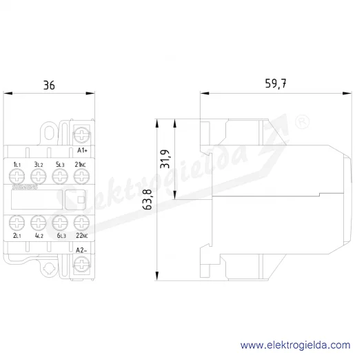 Rysunek wymiarowy Rysunek wymiarowy
