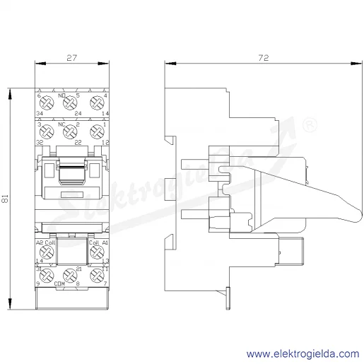 Rysunek wymiarowy Rysunek wymiarowy