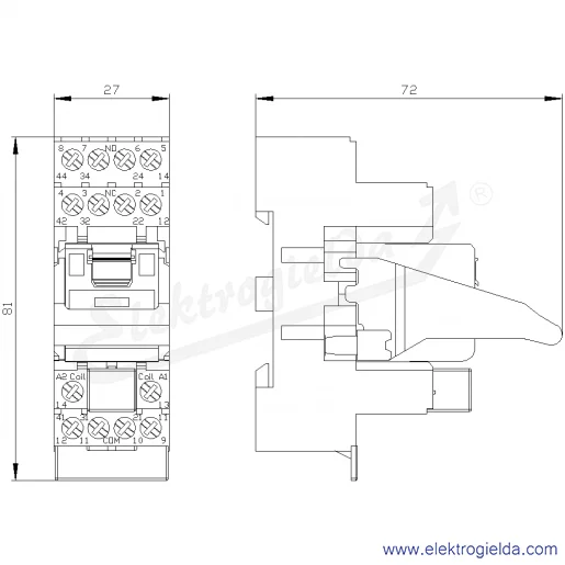 Rysunek wymiarowy Rysunek wymiarowy
