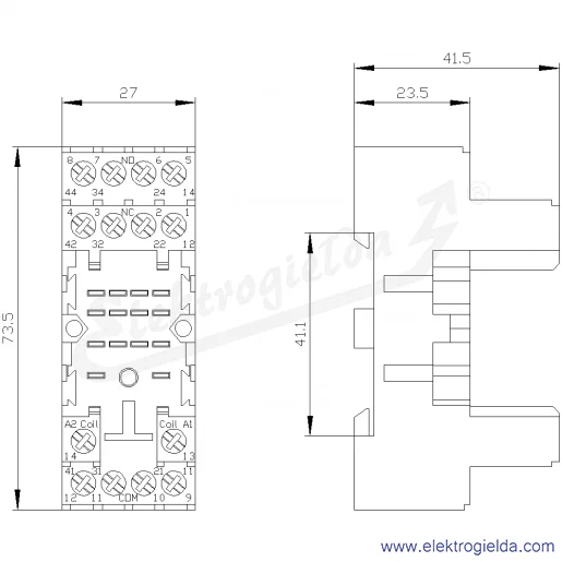 Rysunek wymiarowy Rysunek wymiarowy
