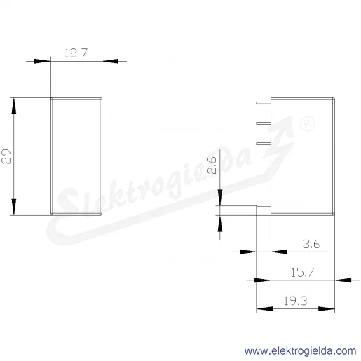 Rysunek wymiarowy Rysunek wymiarowy