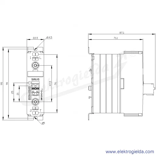 Rysunek wymiarowy Rysunek wymiarowy