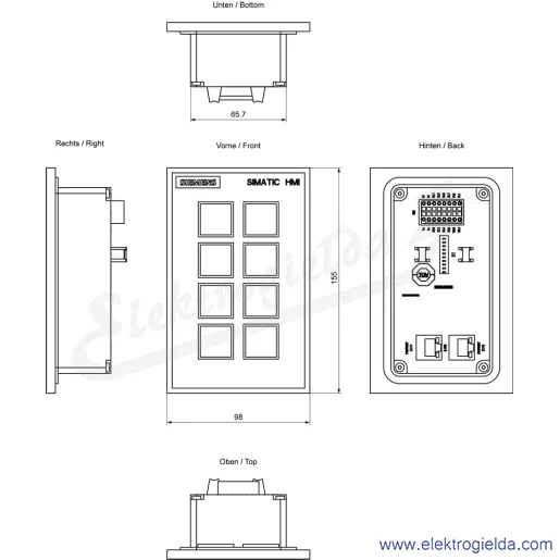 Rysunek wymiarowy Rysunek wymiarowy