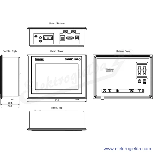 Rysunek wymiarowy Rysunek wymiarowy