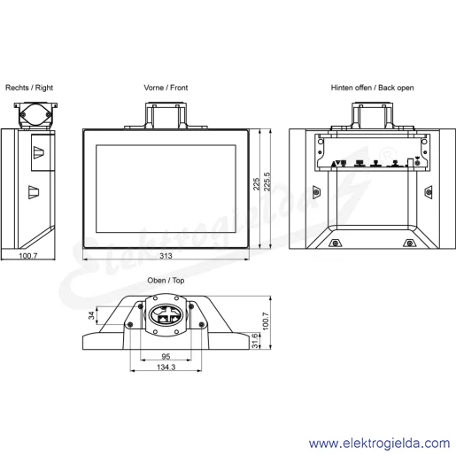 Rysunek wymiarowy Rysunek wymiarowy