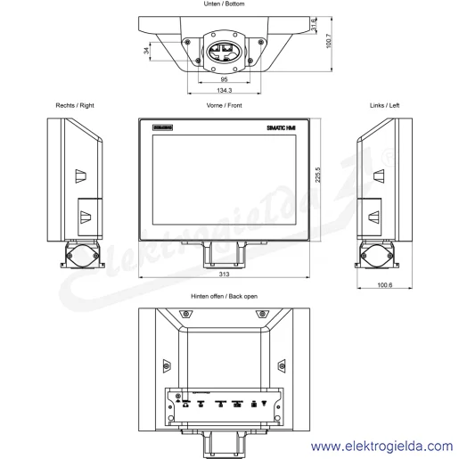 Rysunek wymiarowy Rysunek wymiarowy