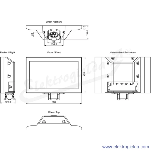 Rysunek wymiarowy Rysunek wymiarowy