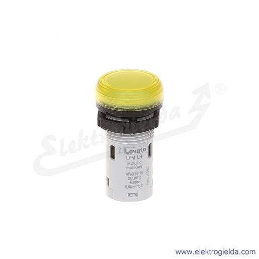 Lampka sygnalizacyjna LPMLB5 24VAC/DC żóty LED, jednoczęściowa IP66 Lampka sygnalizacyjna LPMLB5 24VAC/DC żóty LED, jednoczęściowa IP66