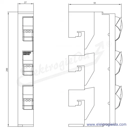 Rysunek wymiarowy Rysunek wymiarowy