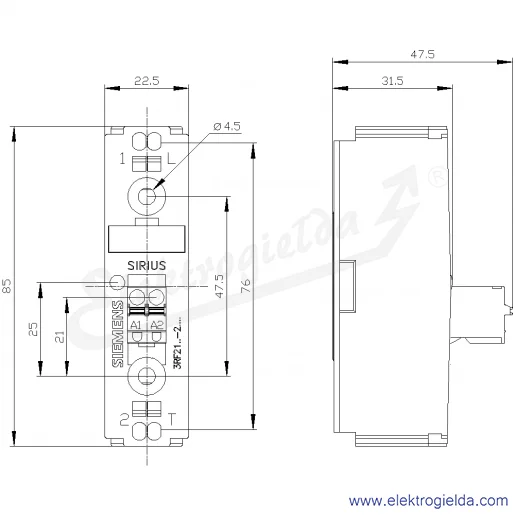 Rysunek wymiarowy Rysunek wymiarowy