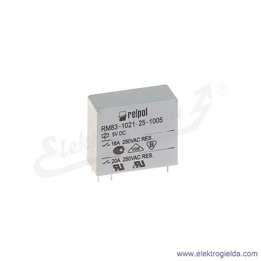 Przekaźnik miniaturowy RM83-1021-25-1005 1Z 5VDC do obwodów drukowanych i gniazd Przekaźnik miniaturowy RM83-1021-25-1005 1Z 5VDC do obwodów drukowanych i gniazd