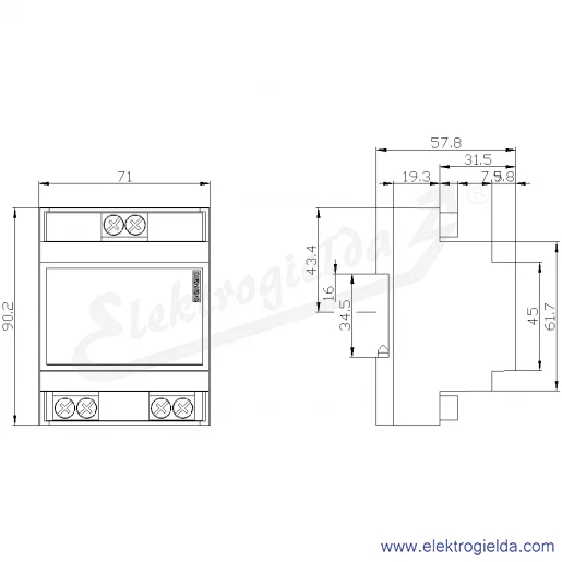 Rysunek wymiarowy Rysunek wymiarowy