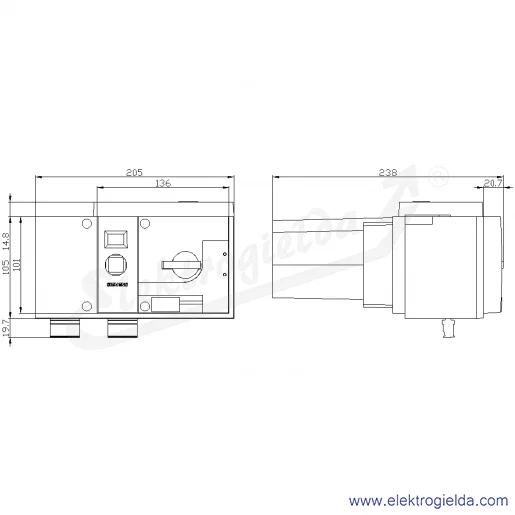 Rysunek wymiarowy Rysunek wymiarowy
