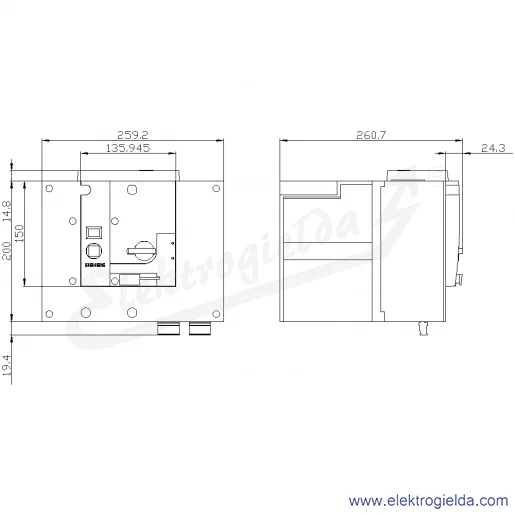 Rysunek wymiarowy Rysunek wymiarowy
