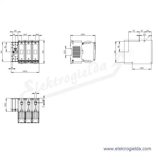 Rysunek wymiarowy Rysunek wymiarowy