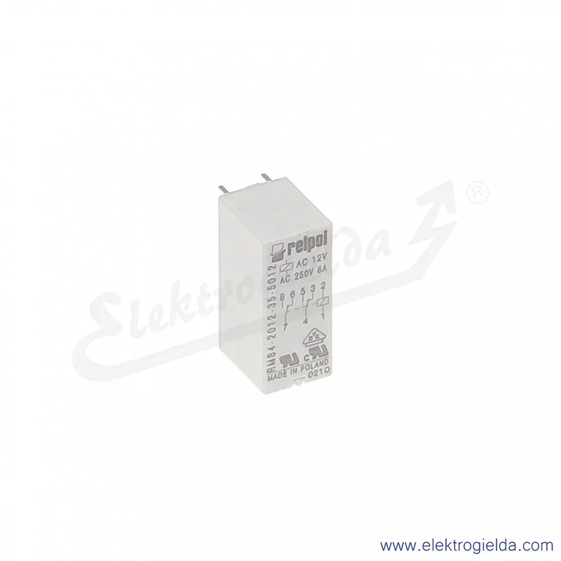 Przekaźnik miniaturowy RM84-2012-35-5012 2P 12VAC do gniazd i obwodów drukowanych
