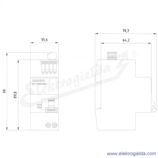 Rysunek wymiarowy Rysunek wymiarowy