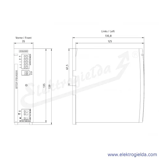 Rysunek wymiarowy Rysunek wymiarowy