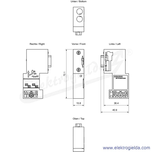 Rysunek wymiarowy Rysunek wymiarowy