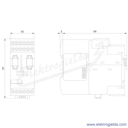 Rysunek wymiarowy Rysunek wymiarowy