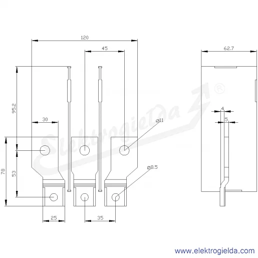 Rysunek wymiarowy Rysunek wymiarowy