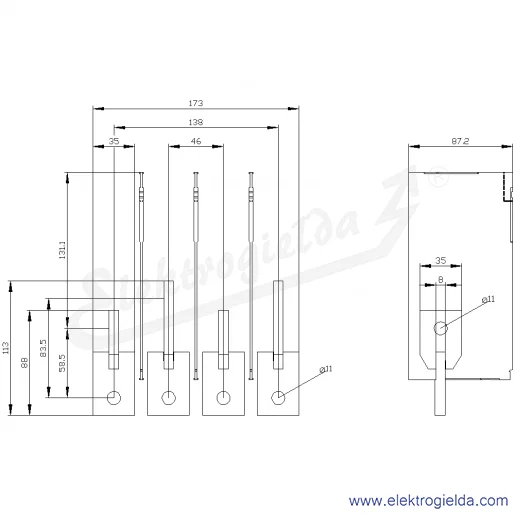 Rysunek wymiarowy Rysunek wymiarowy