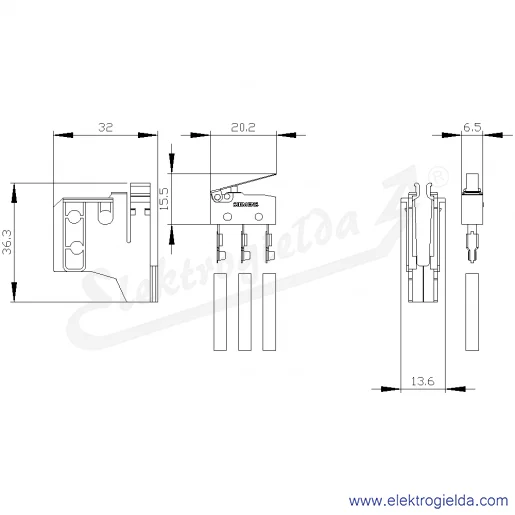 Rysunek wymiarowy Rysunek wymiarowy