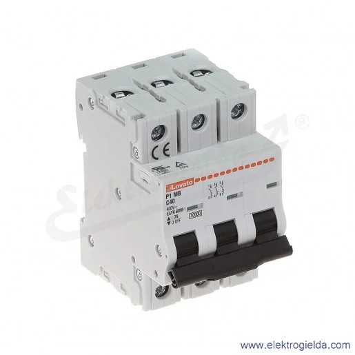 Wyłącznik nadprądowy P1MB3PC40 C40A 3P 10kA AC Wyłącznik nadprądowy P1MB3PC40 C40A 3P 10kA AC
