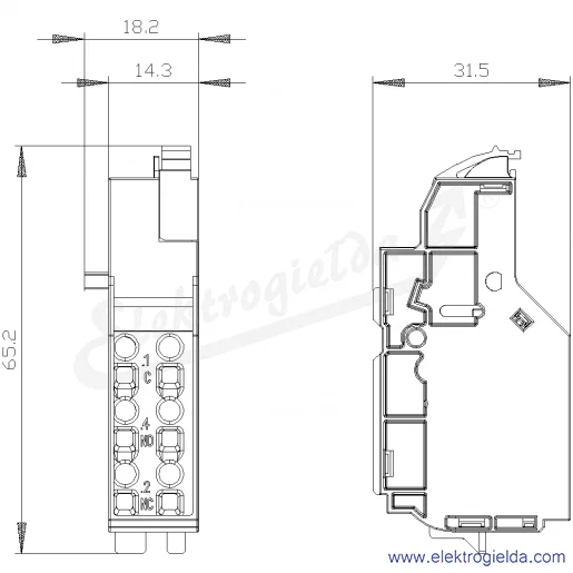 Rysunek wymiarowy Rysunek wymiarowy
