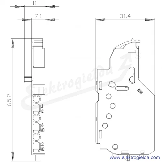 Rysunek wymiarowy Rysunek wymiarowy