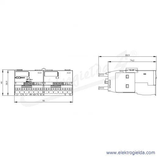 Rysunek wymiarowy Rysunek wymiarowy