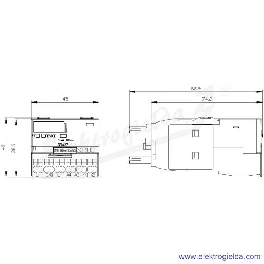 Rysunek wymiarowy Rysunek wymiarowy