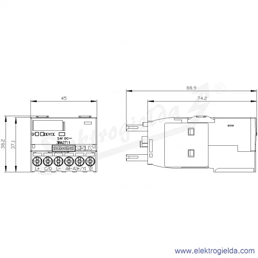 Rysunek wymiarowy Rysunek wymiarowy