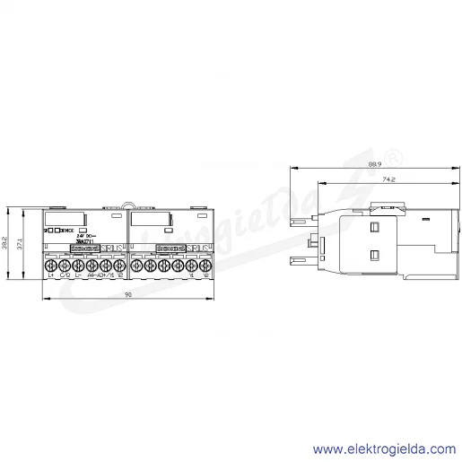 Rysunek wymiarowy Rysunek wymiarowy