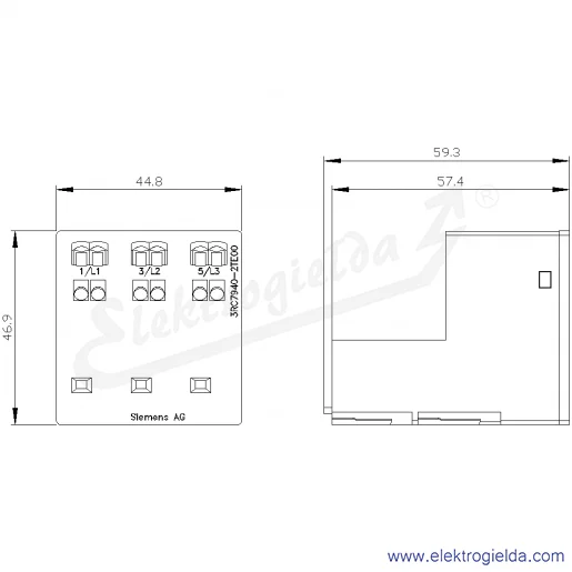 Rysunek wymiarowy Rysunek wymiarowy