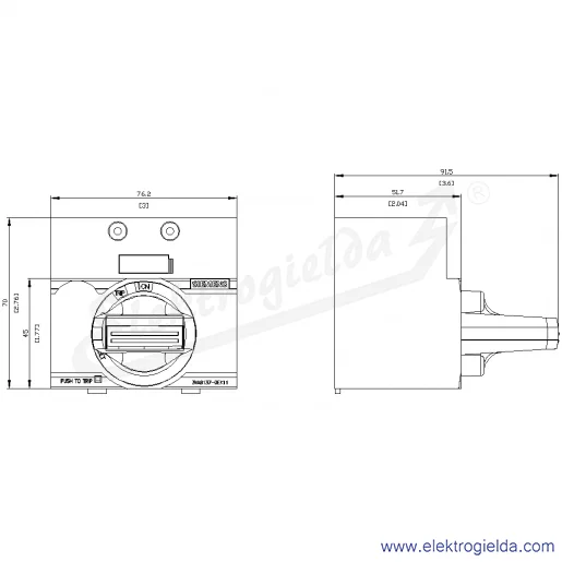 Rysunek wymiarowy Rysunek wymiarowy