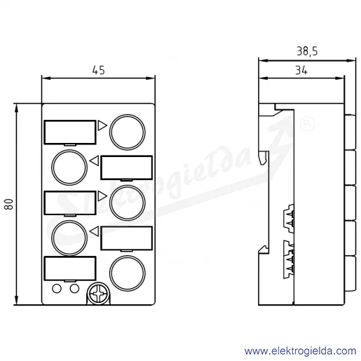Rysunek wymiarowy Rysunek wymiarowy
