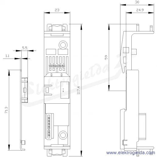 Rysunek wymiarowy Rysunek wymiarowy