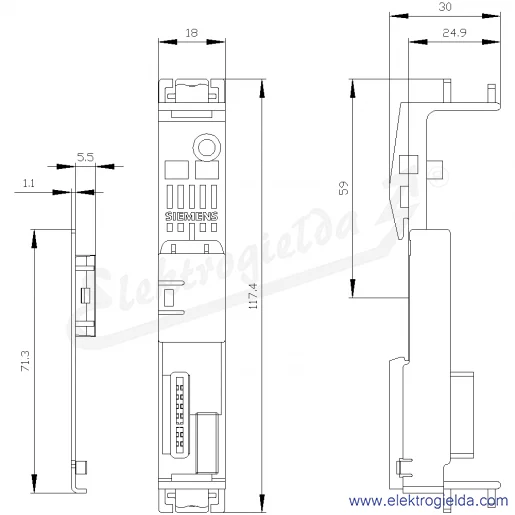 Rysunek wymiarowy Rysunek wymiarowy