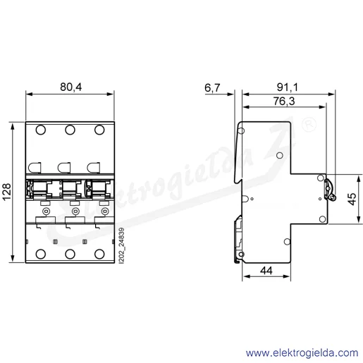 Rysunek wymiarowy Rysunek wymiarowy