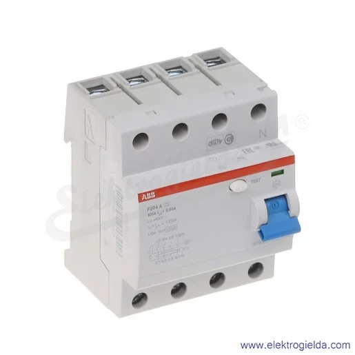 Wyłącznik różnicowoprądowy F204 A-100/0,03 4P 100A 0,03A typ A Wyłącznik różnicowoprądowy F204 A-100/0,03 4P 100A 0,03A typ A
