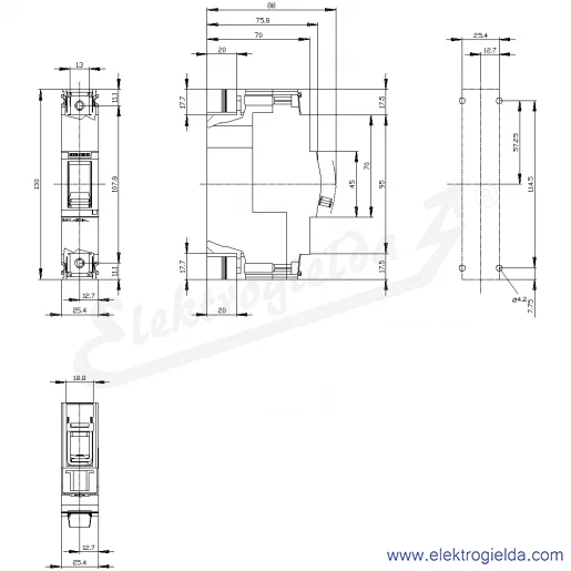 Rysunek wymiarowy Rysunek wymiarowy