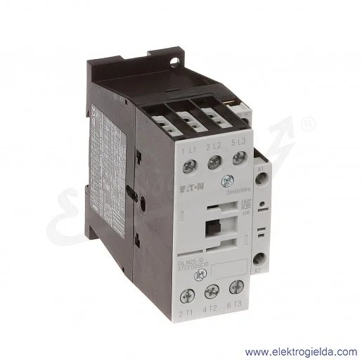 Stycznik DILM25-10(24V50/60HZ) 3P+1NO 11kW 25A Us 24VAC Stycznik DILM25-10(24V50/60HZ) 3P+1NO 11kW 25A Us 24VAC