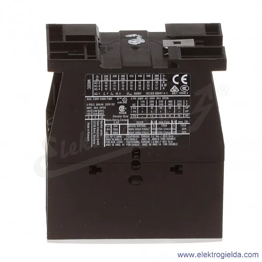 Stycznik DILM32-10(230V50HZ,240V60HZ) 3P+1NO 15kW 32A Us 230VAC Stycznik DILM32-10(230V50HZ,240V60HZ) 3P+1NO 15kW 32A Us 230VAC