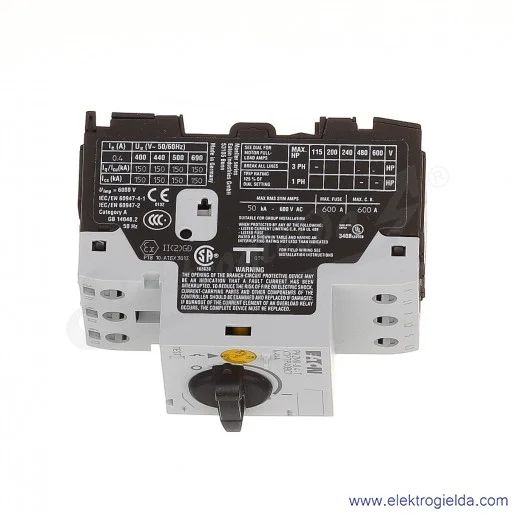 Wyłącznik ochrony transformatora PKZM0-0,4-T 3P 0,09kW 0,25-0,4A Wyłącznik ochrony transformatora PKZM0-0,4-T 3P 0,09kW 0,25-0,4A