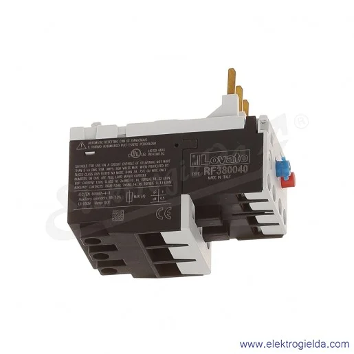 Przekaźnik termiczny RF380040 zakres regulacji 0,25-0,4A Przekaźnik termiczny RF380040 zakres regulacji 0,25-0,4A